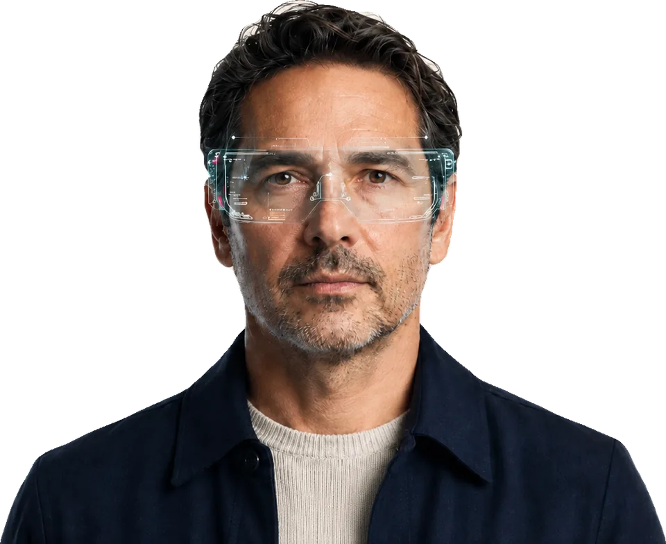 Un consultor de Piloto con una visión aumentada y basada en datos del negocio