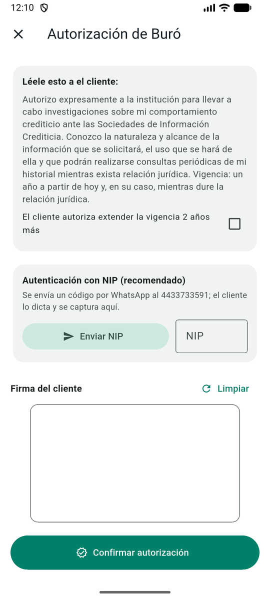 Autorización de buró