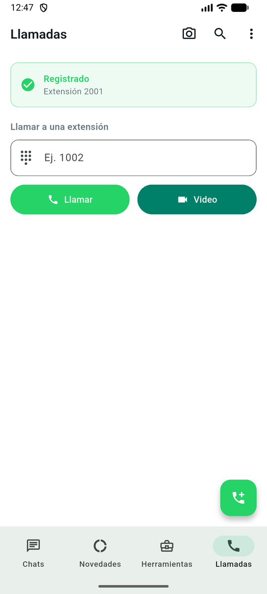 Llamadas desde la app
