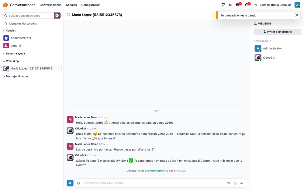 Conversaciones en Odoo