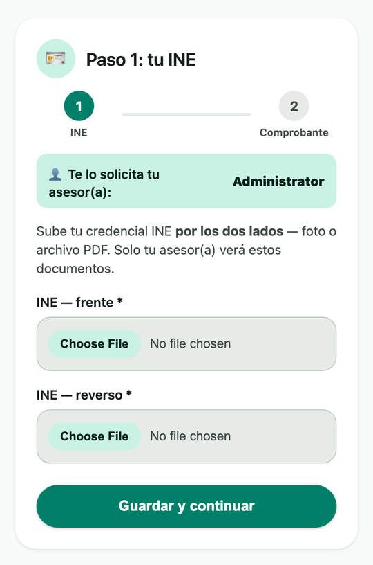 Liga pública para subir la INE